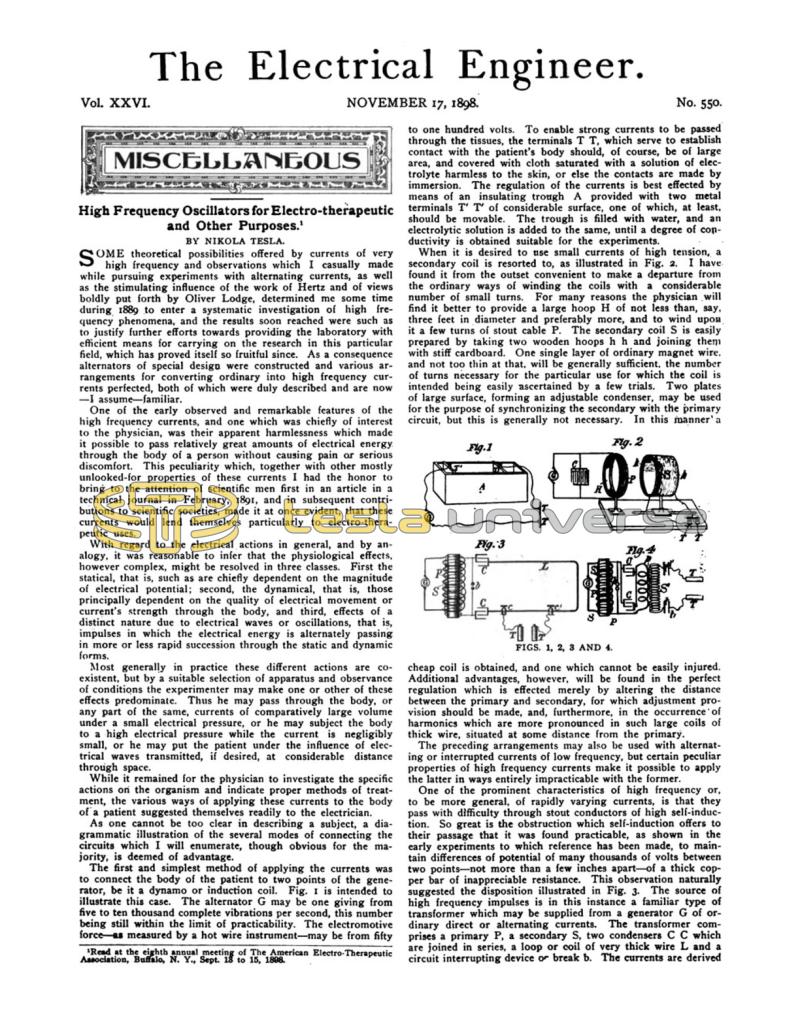 Preview of High Frequency Oscillators for Electro-therapeutic and Other Purposes * article