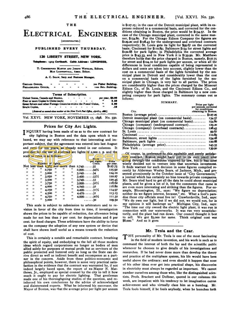 Preview of Mr. Tesla and the Czar article