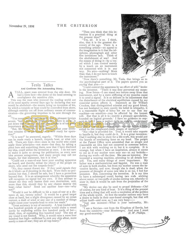 Preview of Tesla Talks and Confirms His Astounding Story article