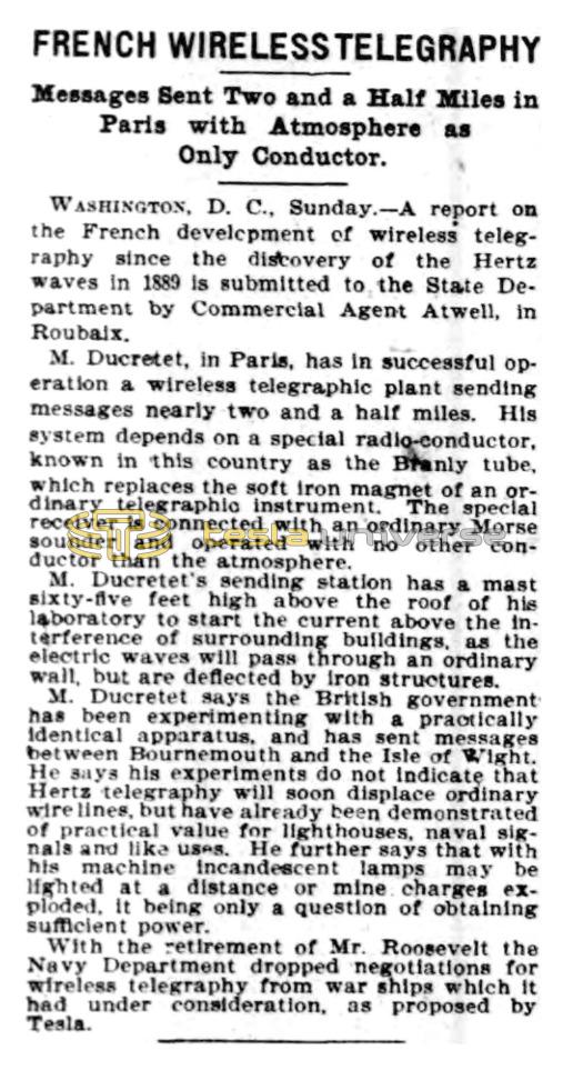 Preview of French Wireless Telegraphy article