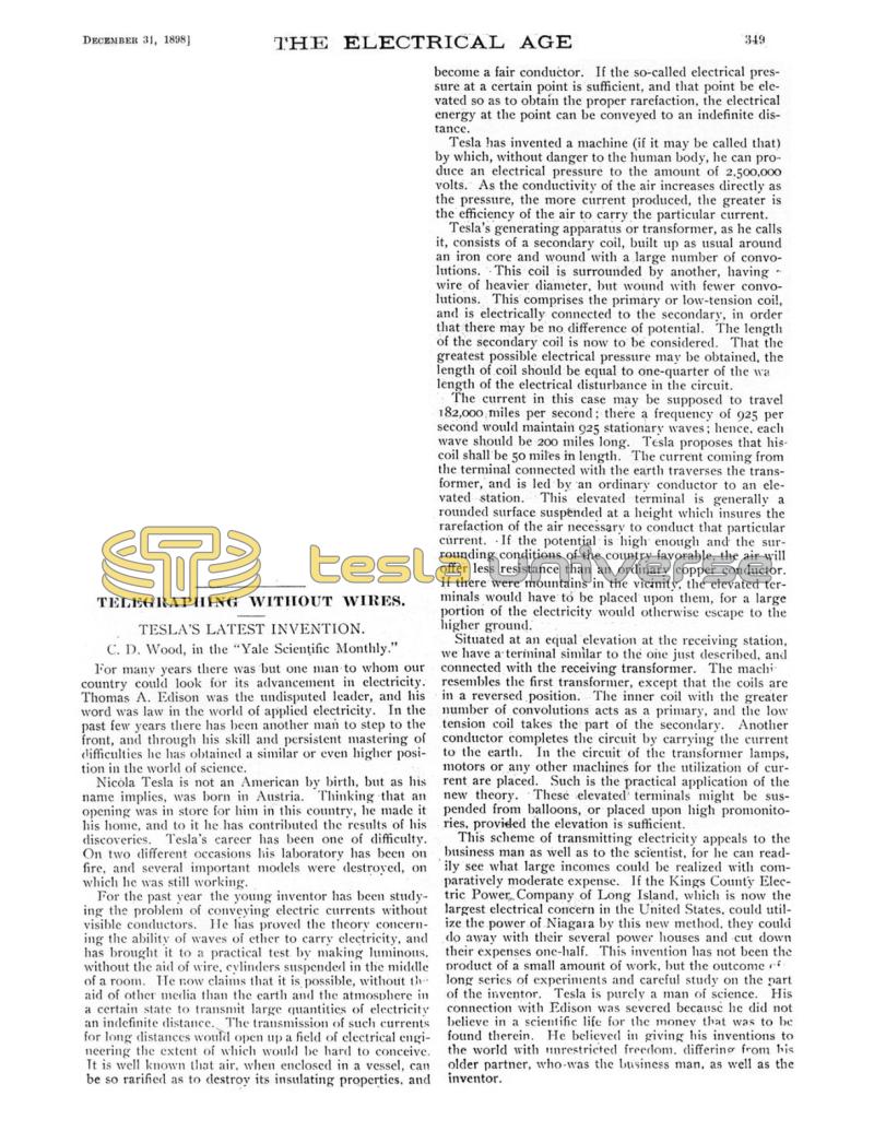 Preview of Telegraphing Without Wires article