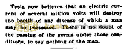 Preview of Tesla Believes Electric Current Will Cure Any Disease article