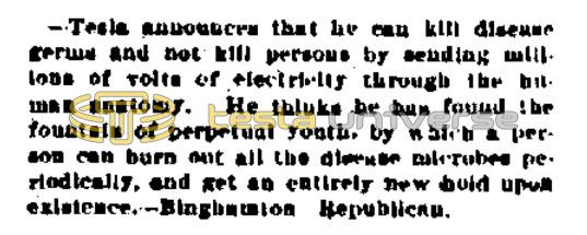 Preview of Tesla Announces That He Can Kill Disease article