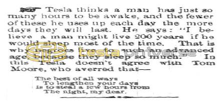 Preview of Tesla Believes a Man Might Live 200 Years article
