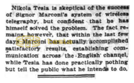Preview of Nikola Tesla is Skeptical article
