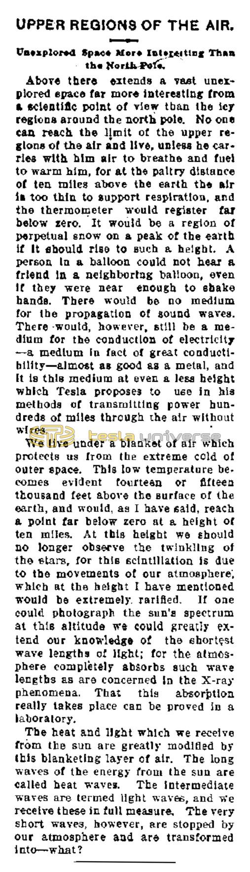 Preview of Upper Regions of the Air article