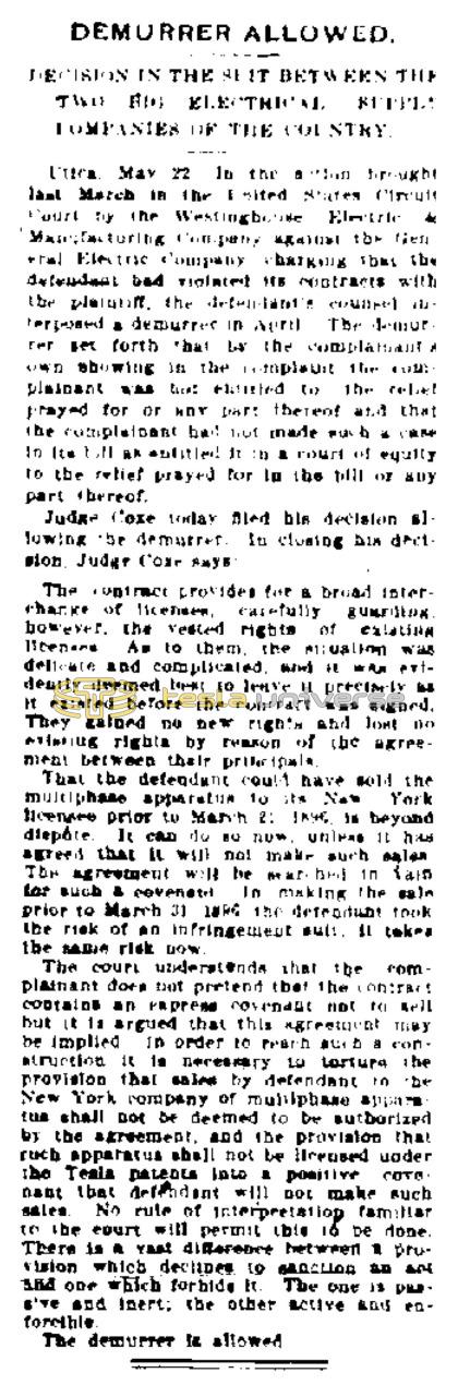 Preview of Demurrer Allowed article