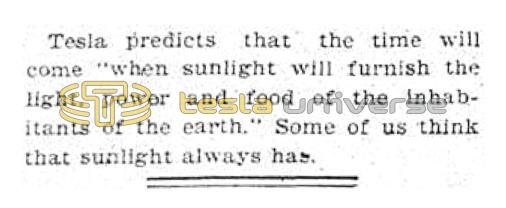 Preview of Tesla's Prediction About the Sun article