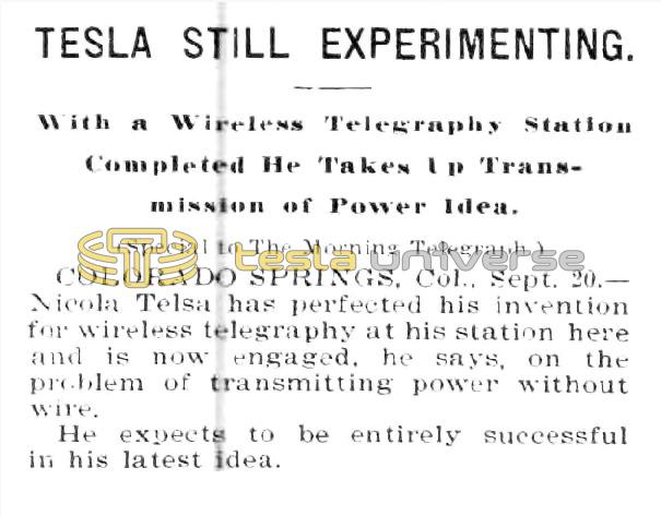 Preview of Tesla Still Experimenting article