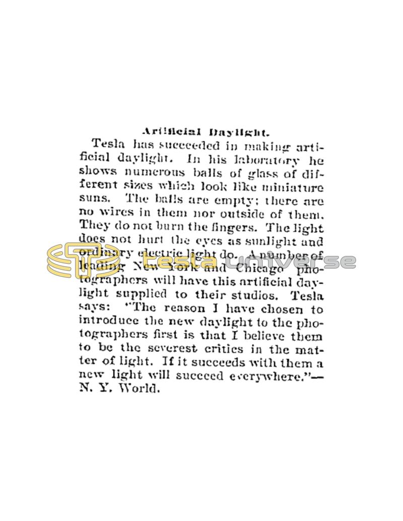 Preview of Artificial Daylight article