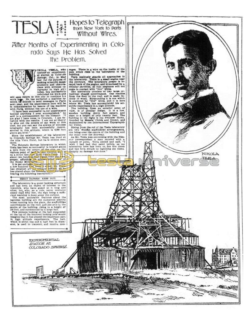 Preview of Tesla Hopes to Telegraph from New York to Paris Without Wires article