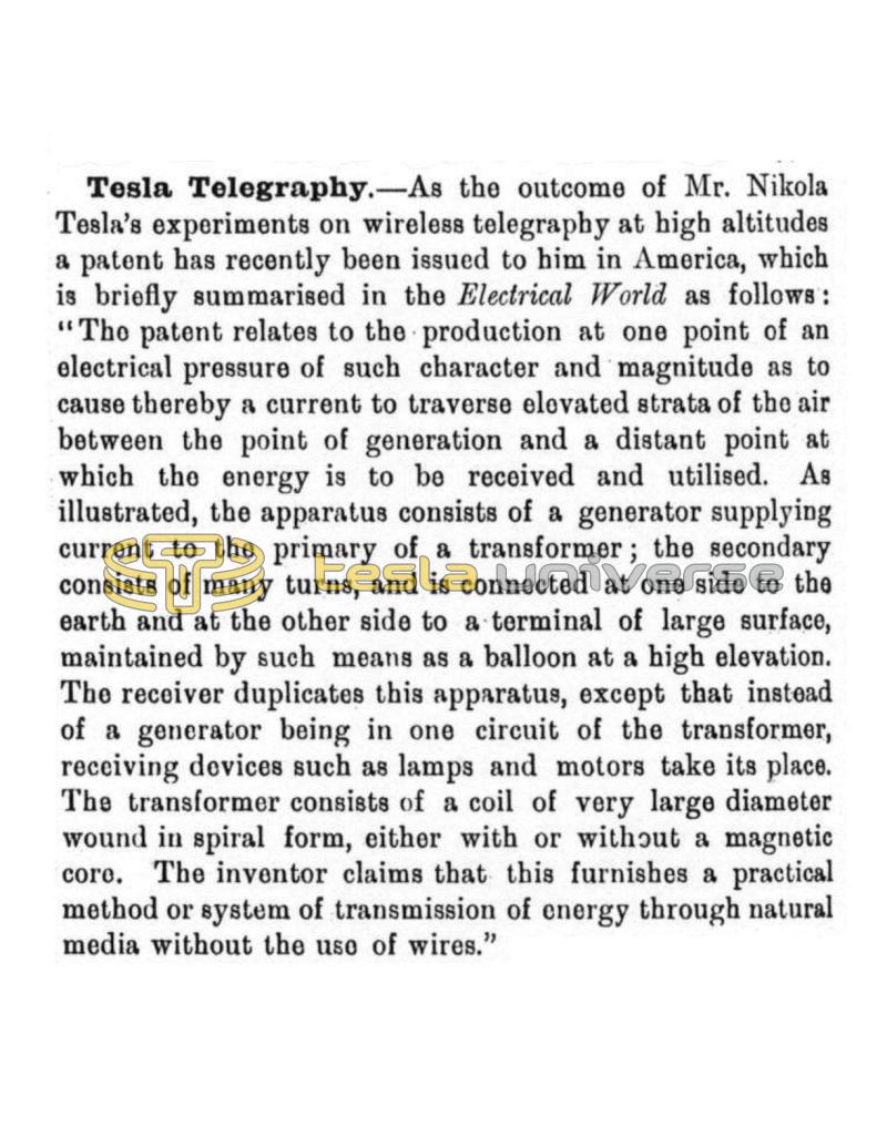 Preview of Tesla Telegraphy (reprint) article