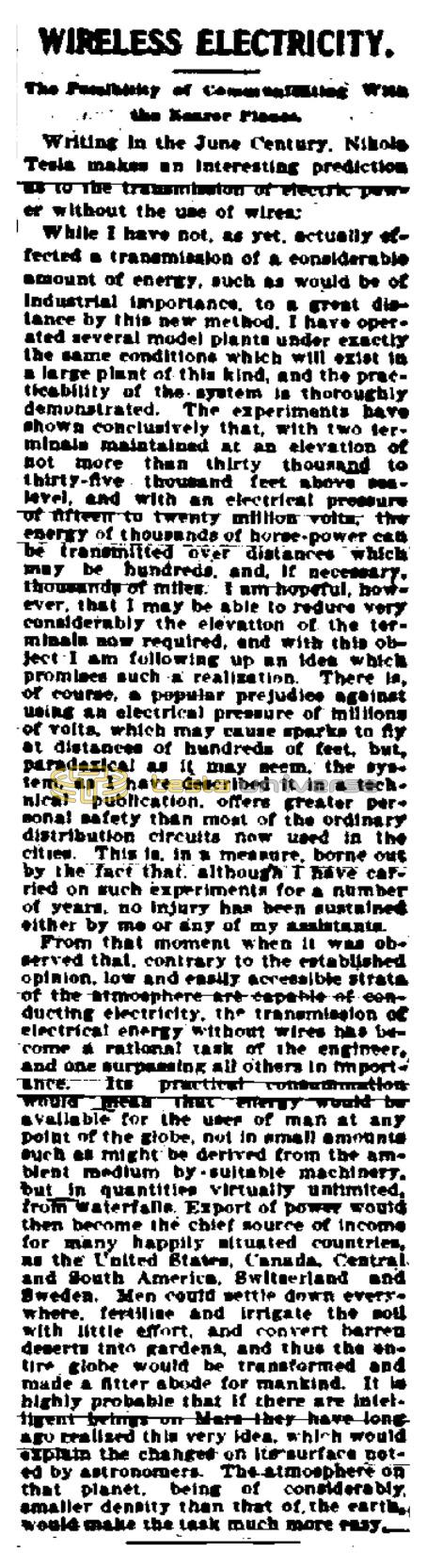 Preview of Wireless Electricity article