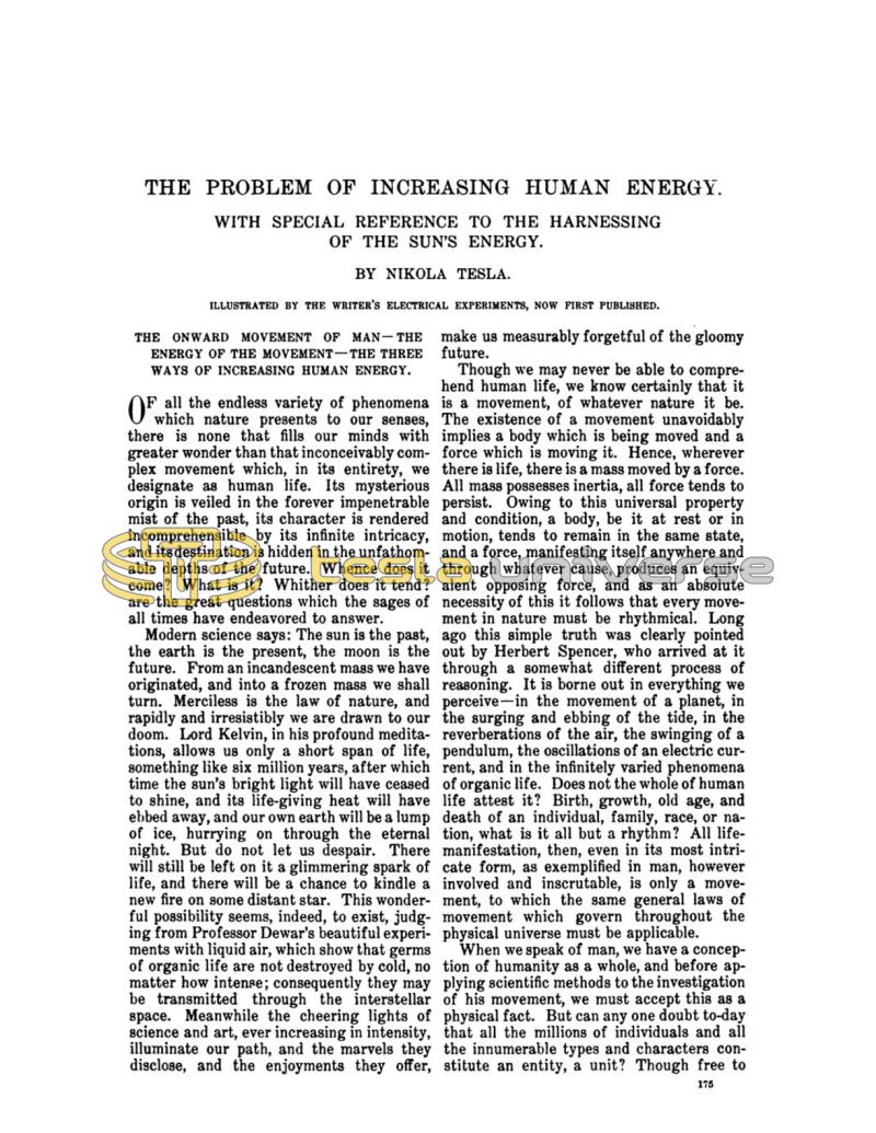 Preview of The Problem of Increasing Human Energy article