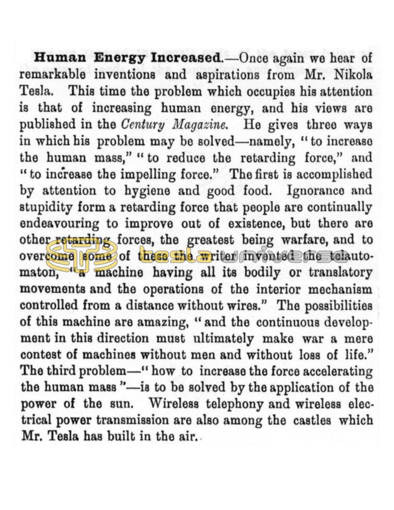 Preview of Human Energy increased article