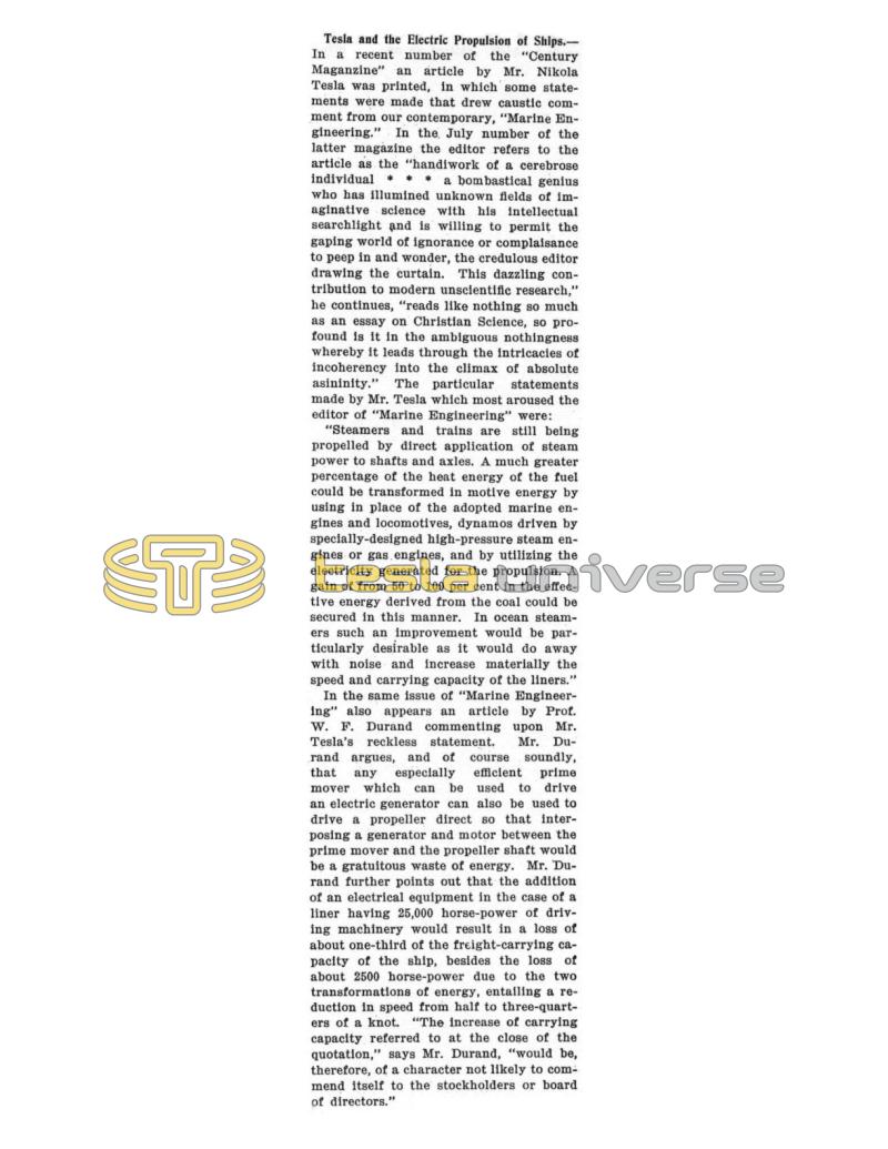 Preview of Tesla and the Electric Propulsion of Ships article