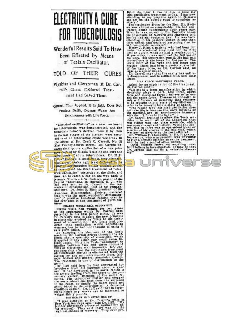 Preview of Electricity a Cure for Tuberculosis article