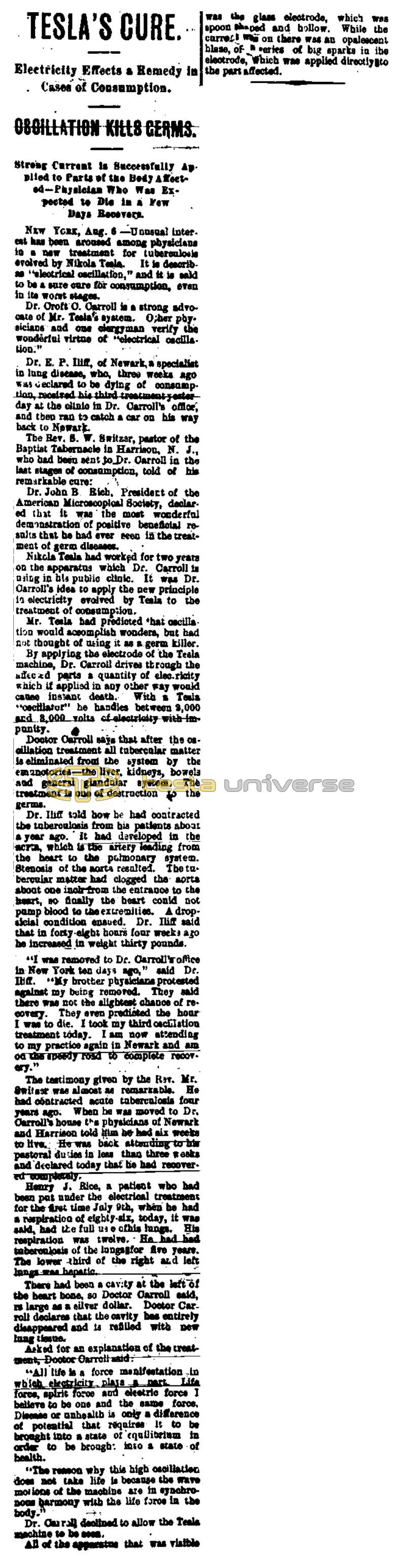 Preview of Tesla's Cure article