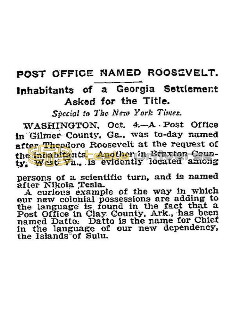Preview of Post Office Name Roosevelt article