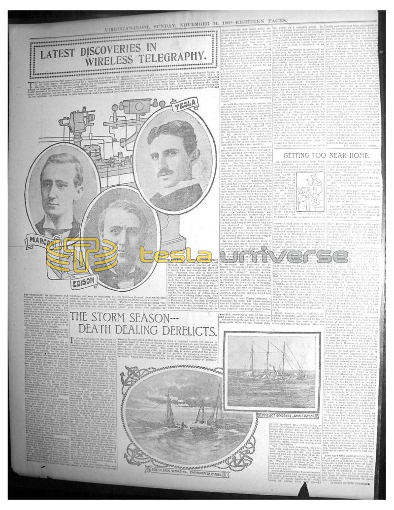 Preview of Latest Discoveries in Wireless Telegraphy article