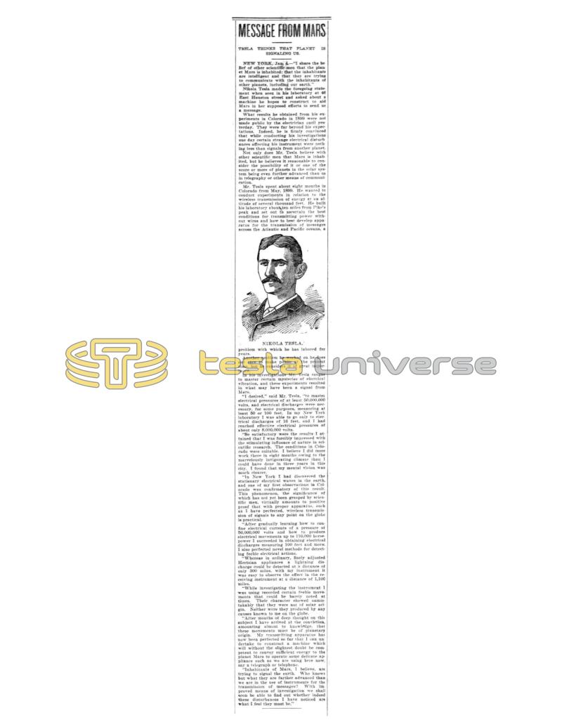 Preview of Message from Mars article