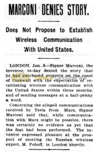 Preview of Marconi Denies Story article