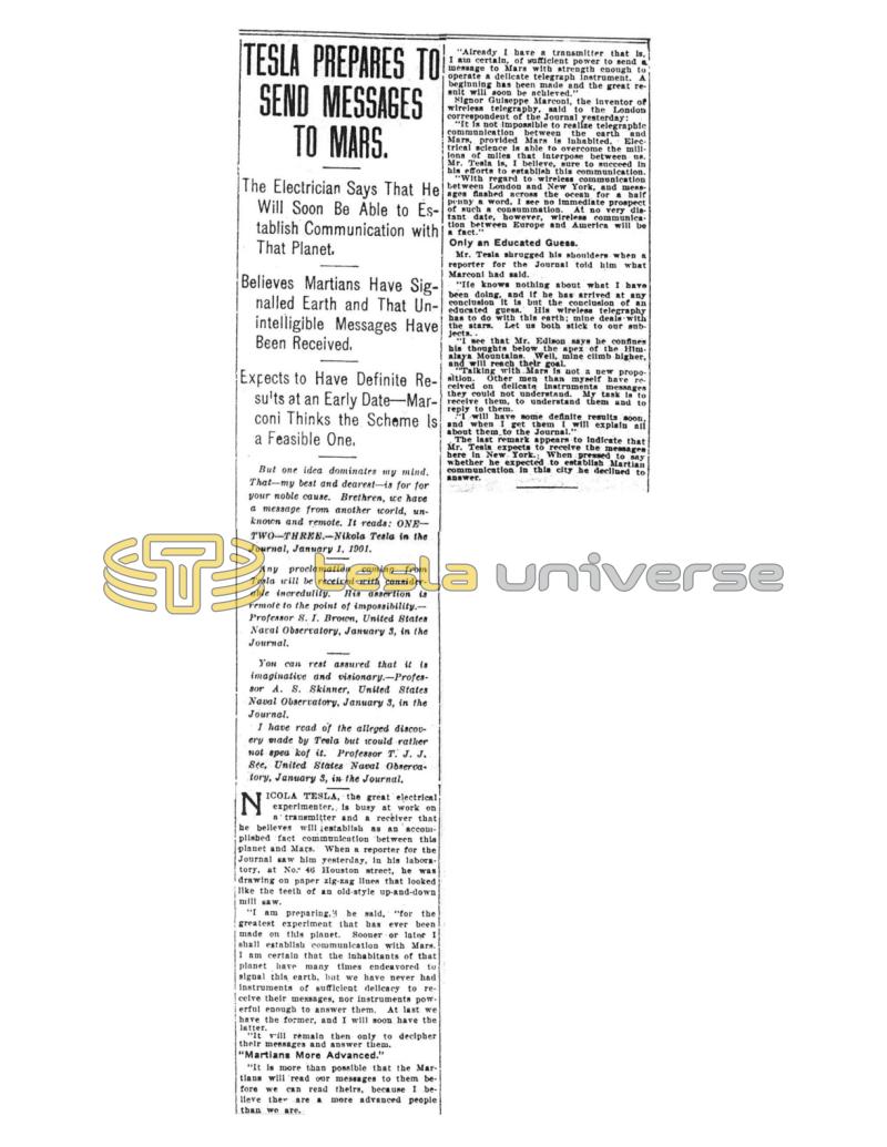 Preview of Tesla Prepares to Send Messages to Mars article