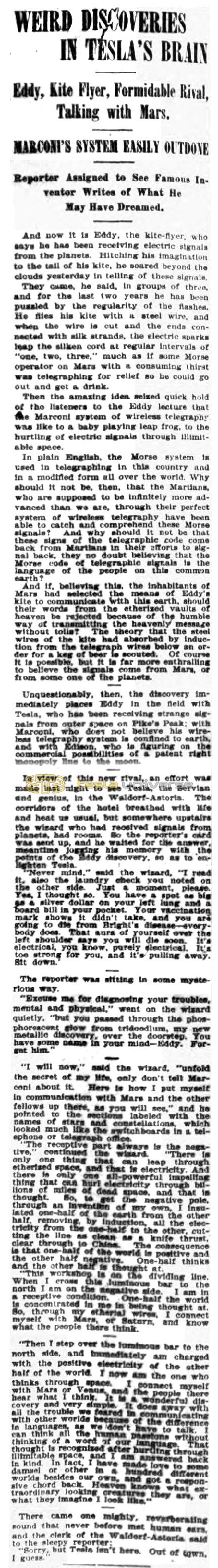 Preview of Weird Discoveries in Tesla's Brain article