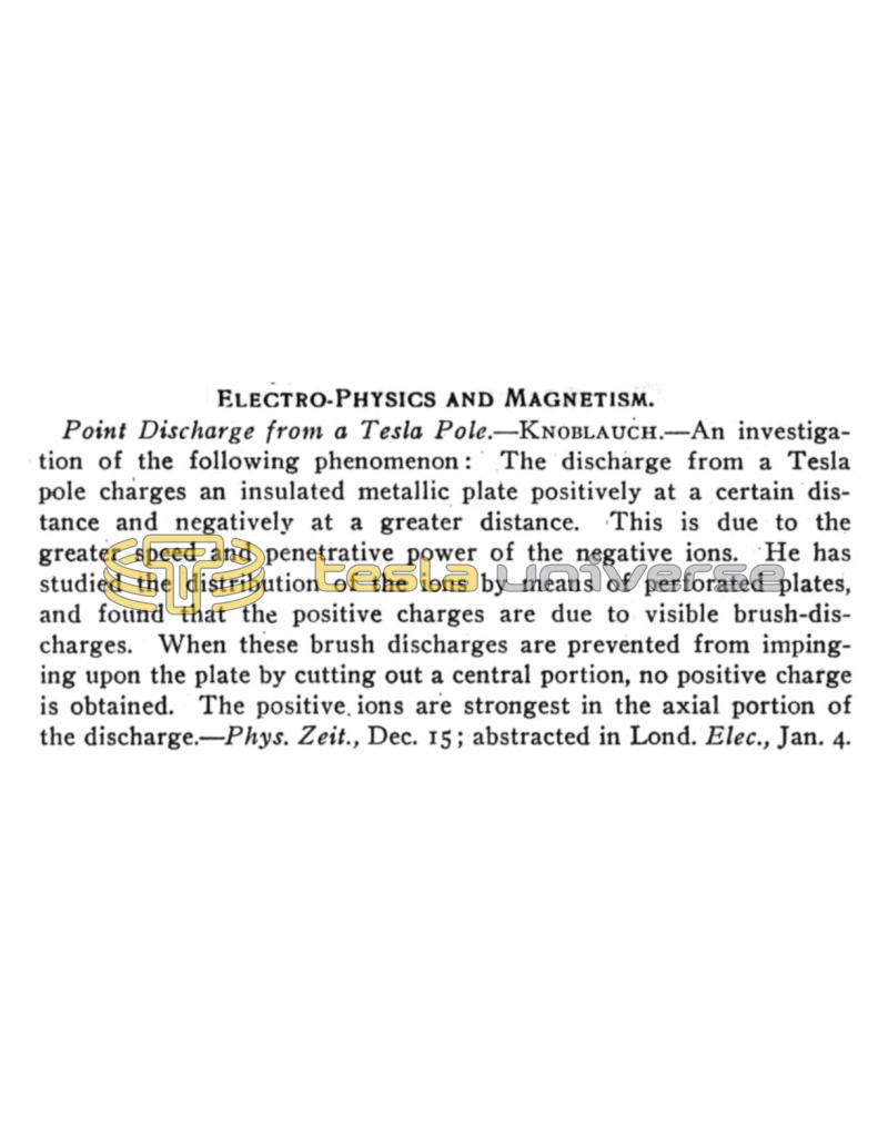 Preview of Point Discharge from a Tesla Pole article