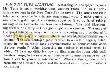 Preview of Current News and Notes - Vacuum Tube Lighting article