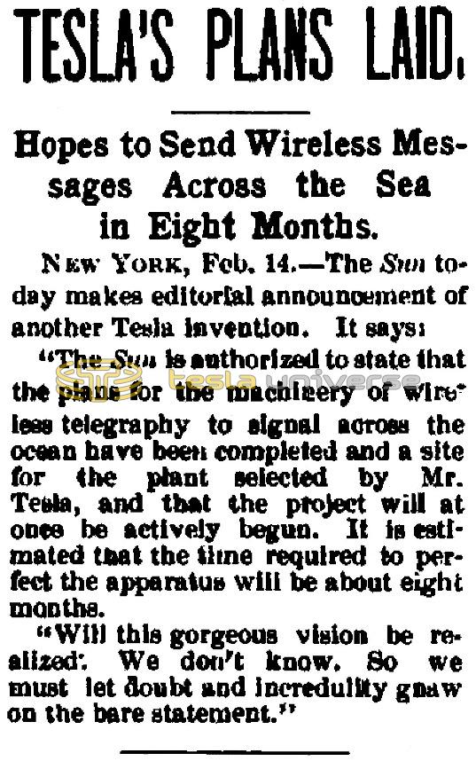 Preview of Tesla's Plans Laid article