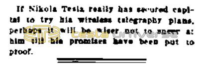 Preview of If Nikola Tesla Really Has Secured Capital article