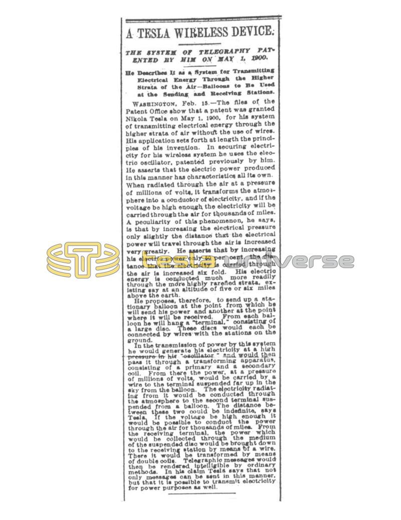 Preview of A Tesla Wireless Device article