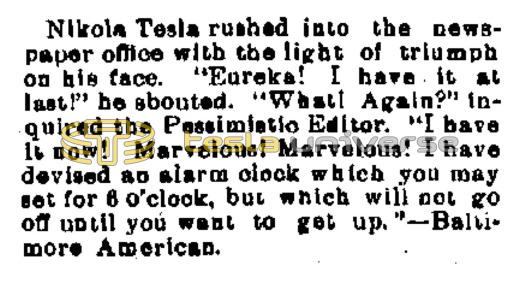 Preview of Tesla's Alarm Clock article