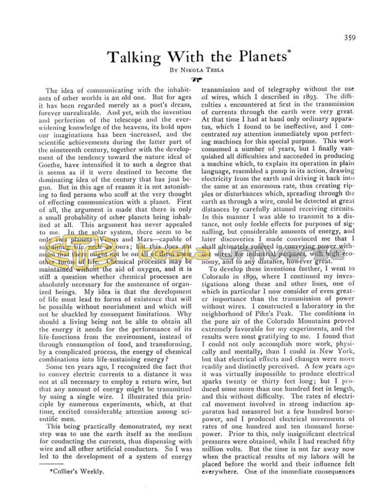 Preview of Talking With the Planets (reprint) article