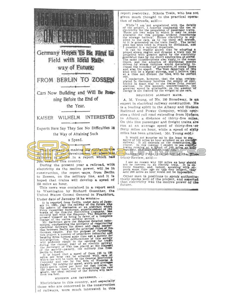 Preview of 155 Miles an Hour on Electric Road article