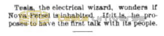 Preview of Tesla Wonders if Nova Persei is Inhabited article