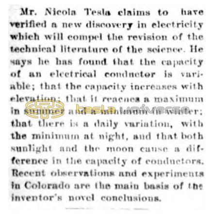 Preview of Nikola Tesla to Compel Revision of Technical Literature article