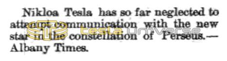 Preview of Nikola Tesla Has So Far Neglected to Attempt Communication article