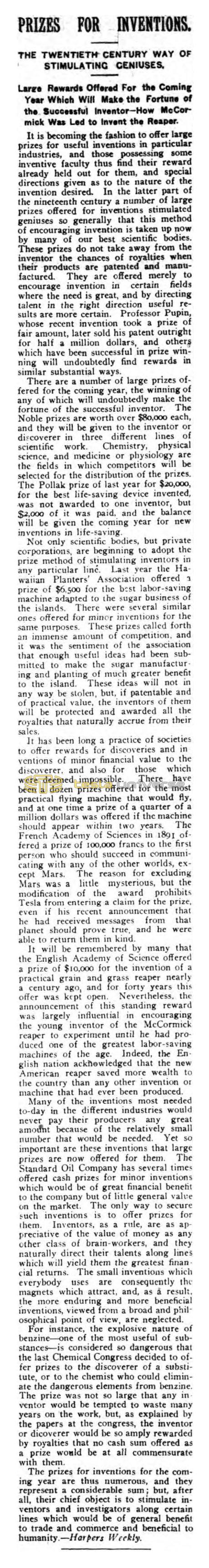 Preview of Prizes for Inventions article