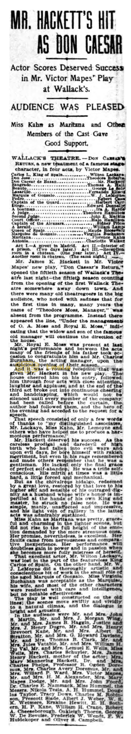 Preview of Mr. Hackett's Hit as Don Caesar article