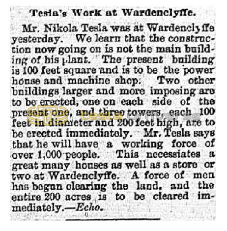 Preview of Tesla's Work at Wardenclyffe article