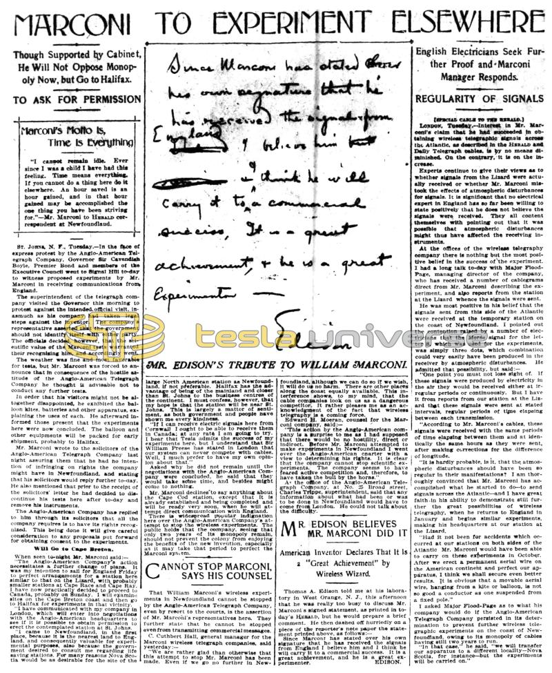 Preview of Marconi to Experiment Elsewhere article