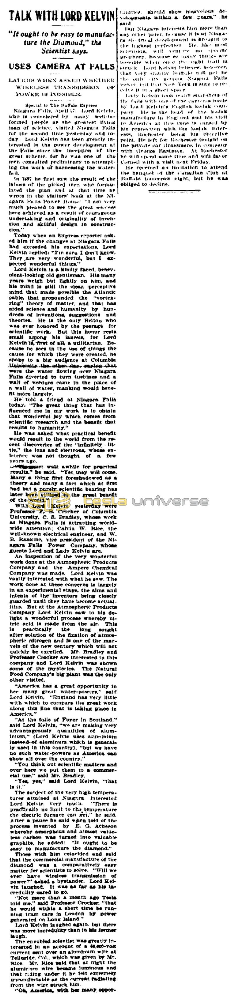 Preview of Talk with Lord Kelvin article