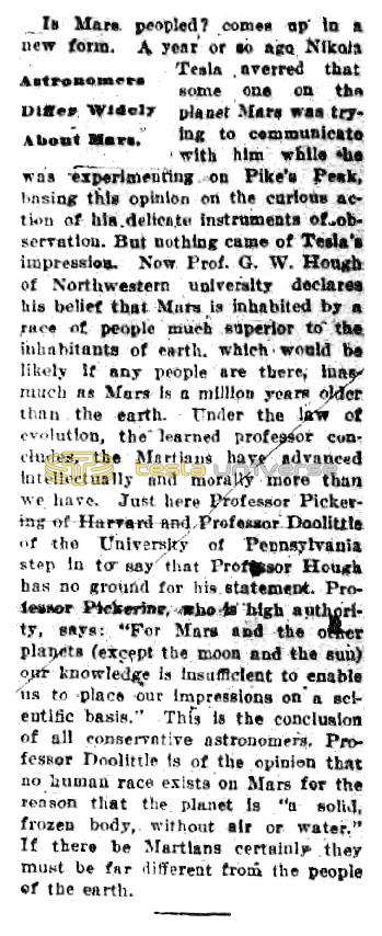 Preview of Astronomers Differ Widely About Mars article