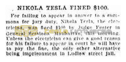 Preview of Nikola Tesla Fined $100 article