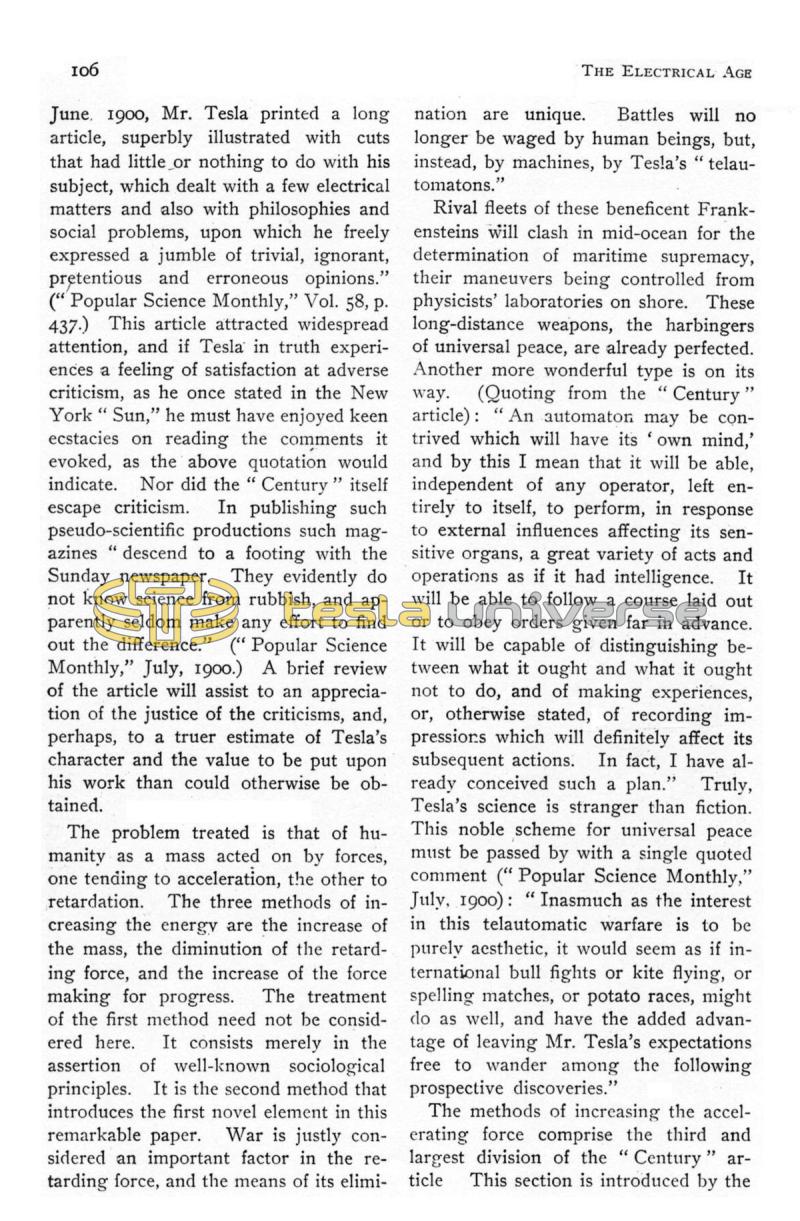 Nikola Tesla, His Work and Unfulfilled Promises - Page 8