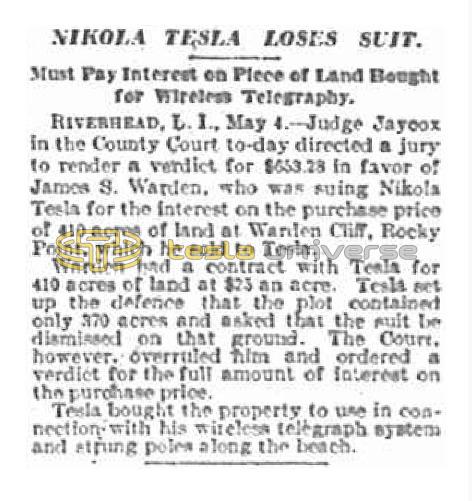Preview of Nikola Tesla Loses Suit article