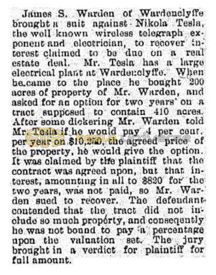 Preview of James S. Warden vs. Nikola Tesla article