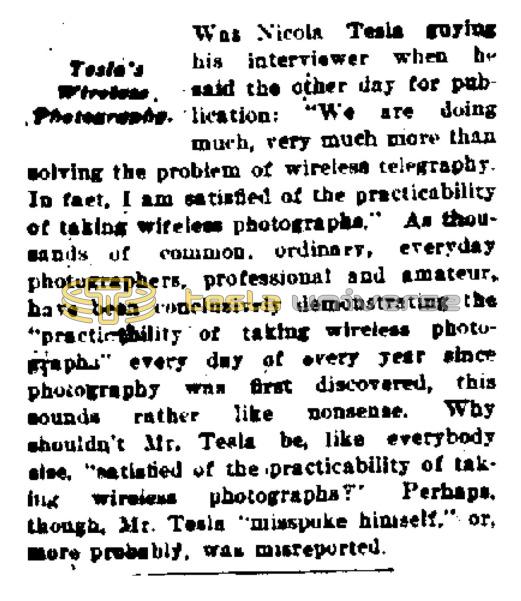 Preview of Tesla's Wireless Photography article